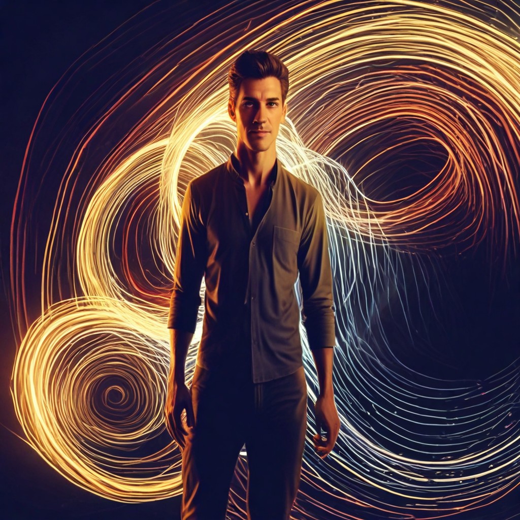 Spiral Light Painting Effect Photo Style