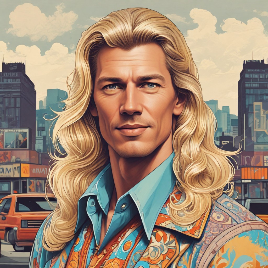 1970s Long Blonde Hair Photo Style