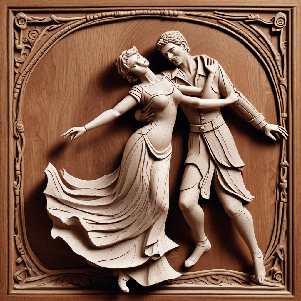 Wooden Dancing Spanish Woman Relief Photo Style