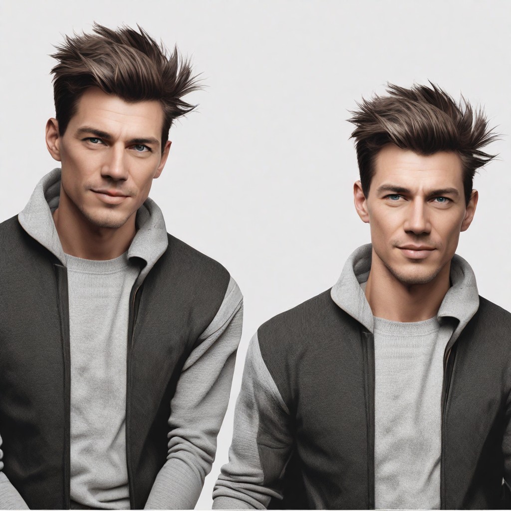 Asymmetrical Cut Two-Tone Hair and Sweater Photo Style