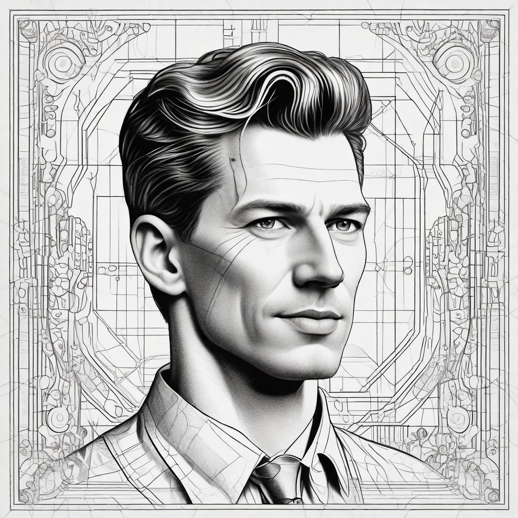 Black and White Blueprint Photo Style