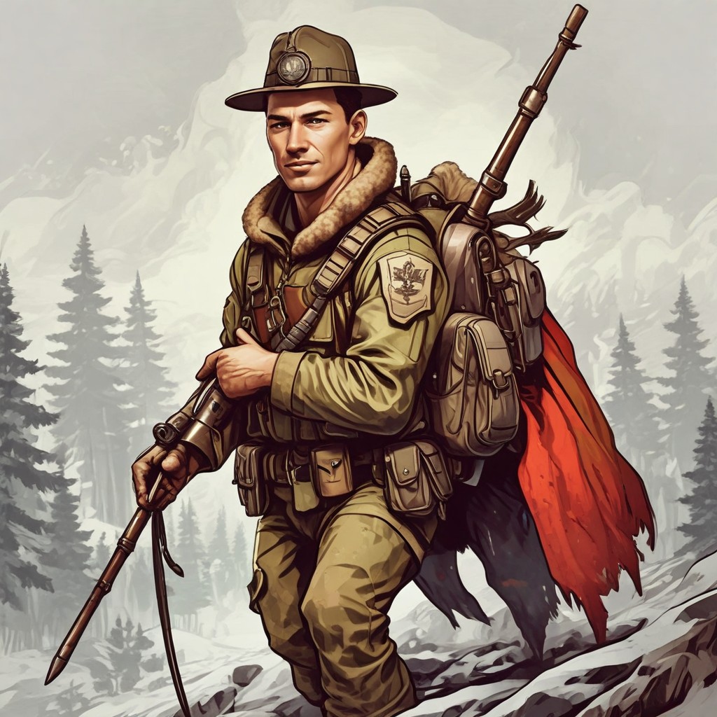 Canadian Soldier with Power Animal Photo Style