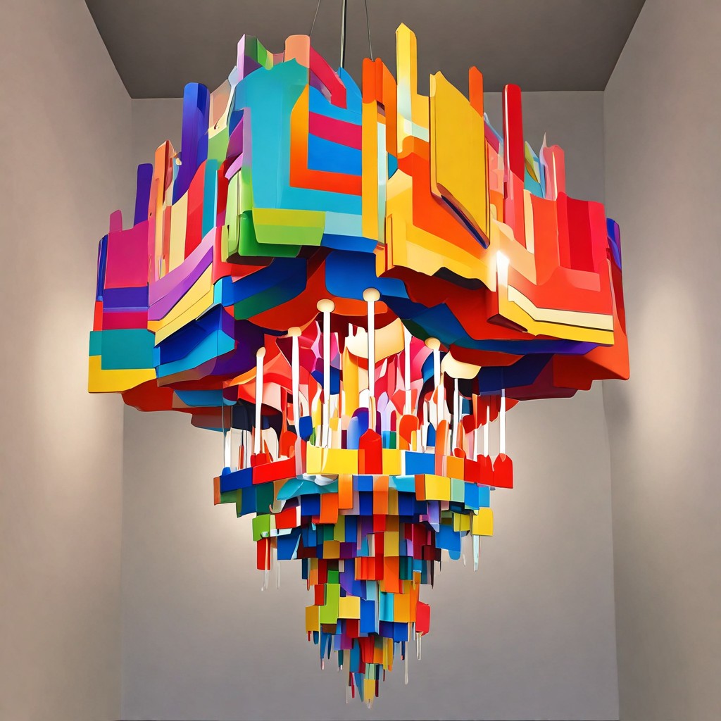 Cubism Chandelier Made of Popsicle Photo Style