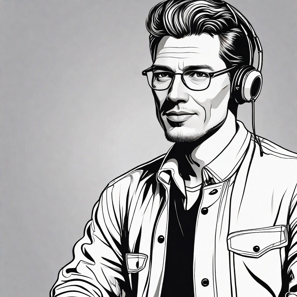 D.J. Reader Blank Background Photo Style