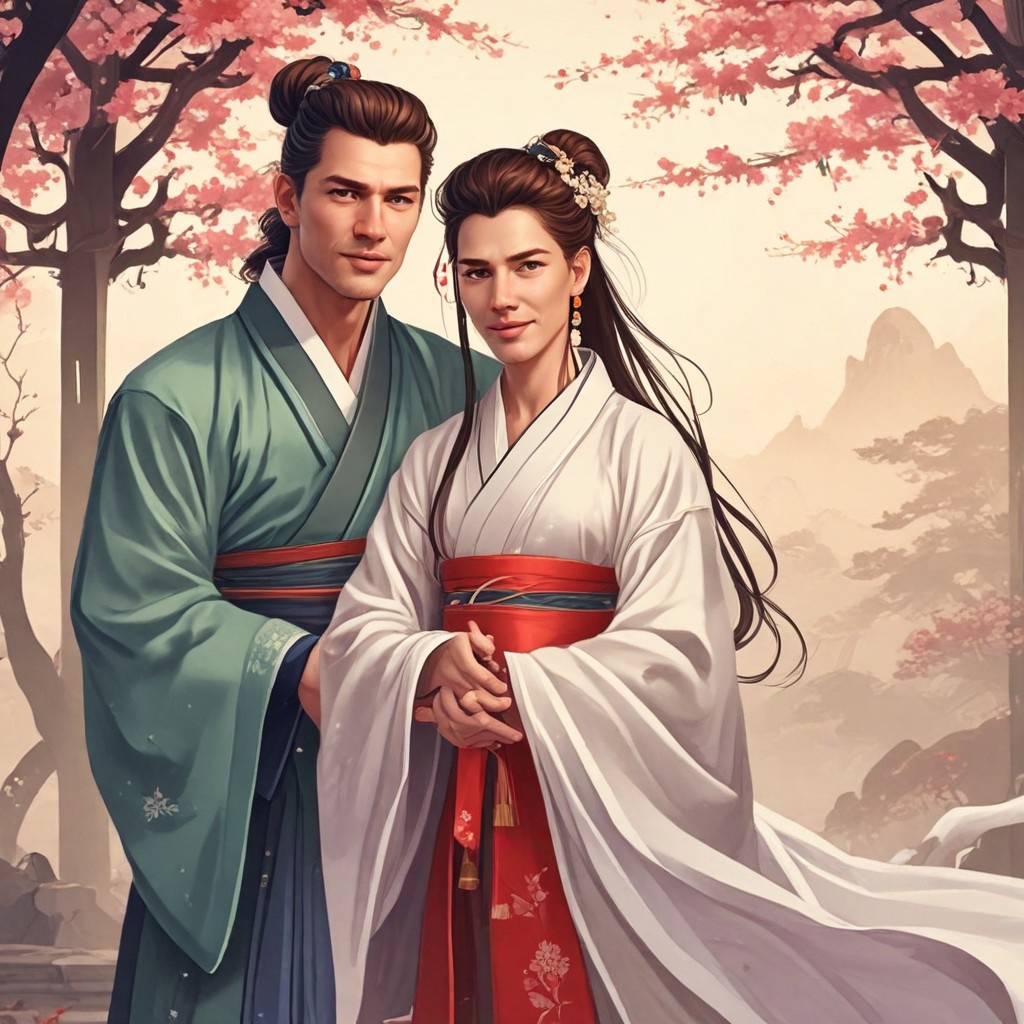 Hanfu Traditional Long Hair Couple Movie Photo Style