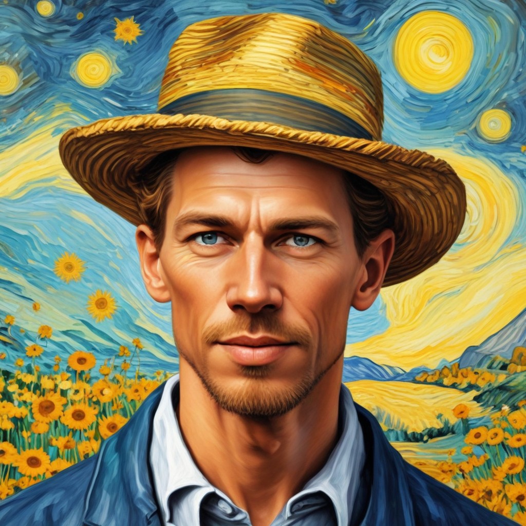 My Face on Van Gogh Painting Photo Style