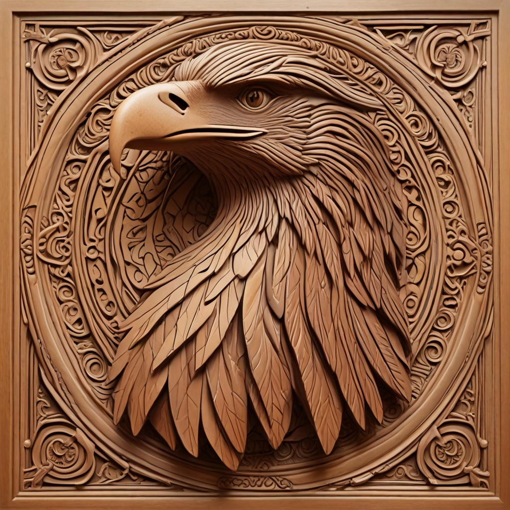 Rauf Y. Baheruni Wood Carving, Eagle Head Photo Style