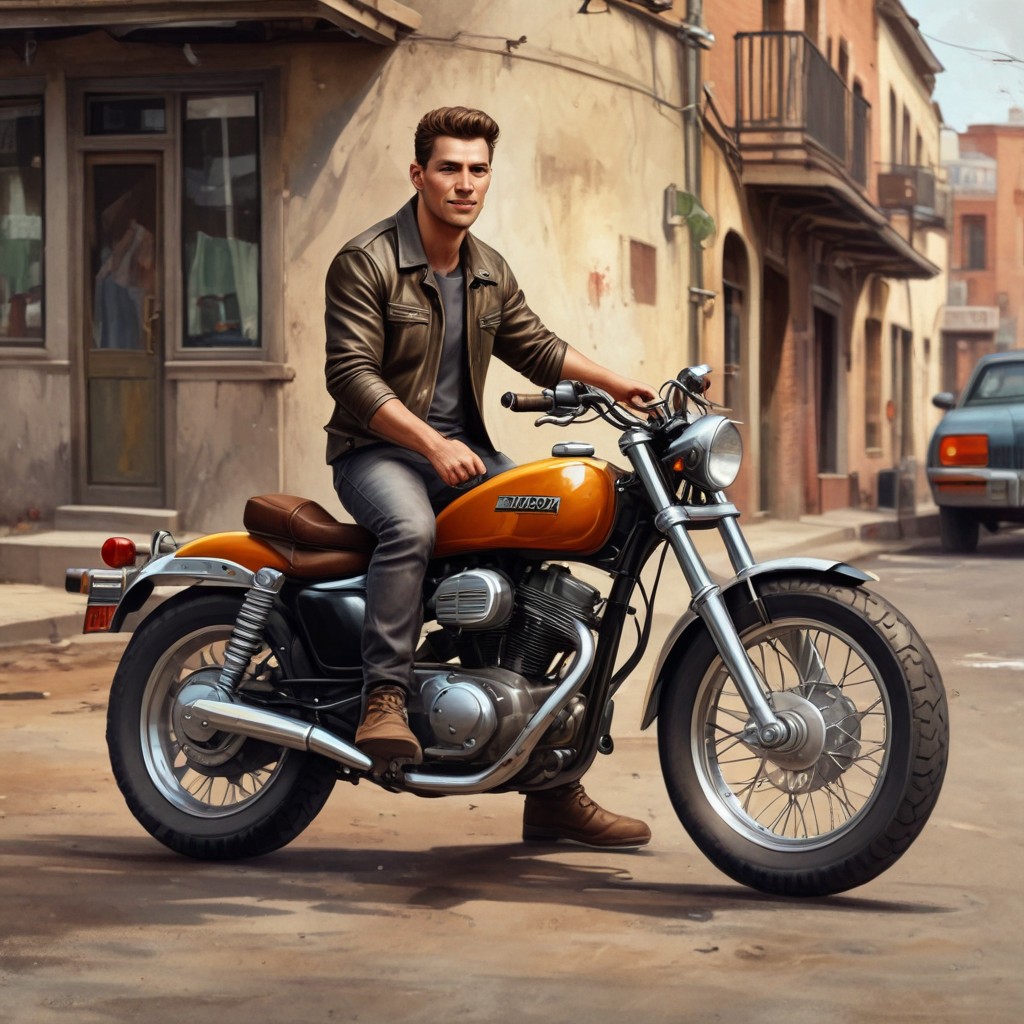 Realism Color Biker Photo Style