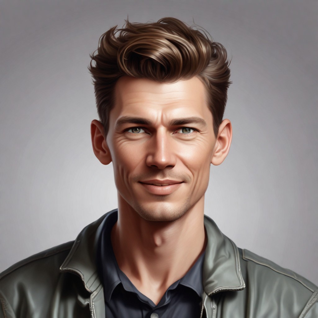 Realism Short Hair Smile Photo Style