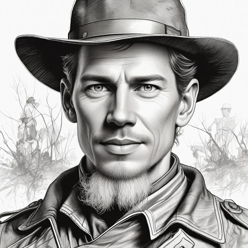 Sketch of Civil War Soldier Photo Style