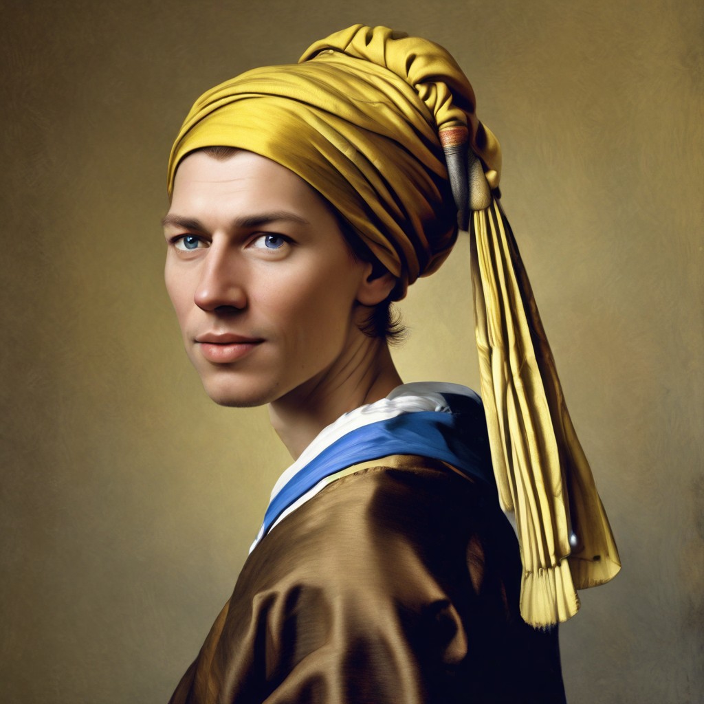 The Girl with the Pearl Earring by Johannes Vermeer Photo Style