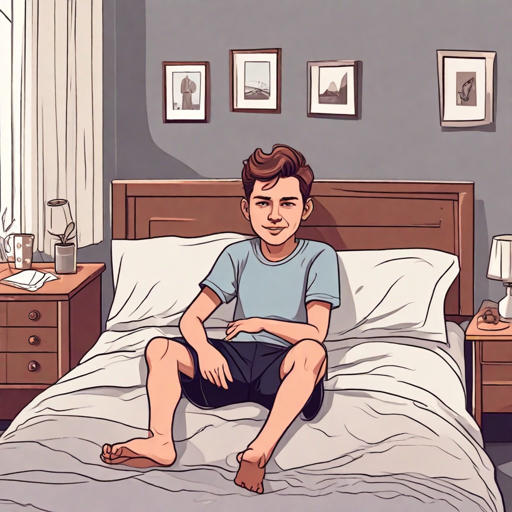 7-Year-Old Boy Lying on Bed Photo Style