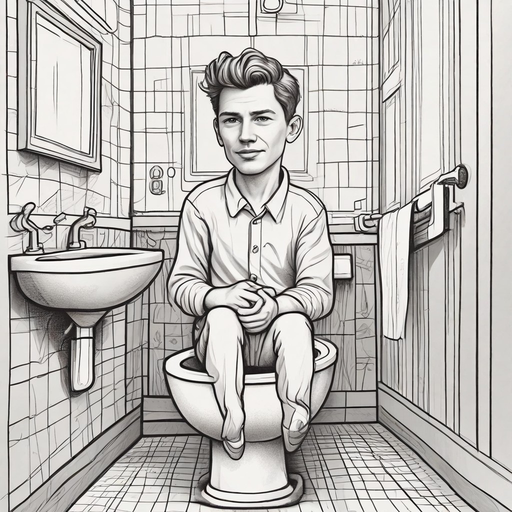 7-Year-Old Boy Pooping in the Toilet Photo Style
