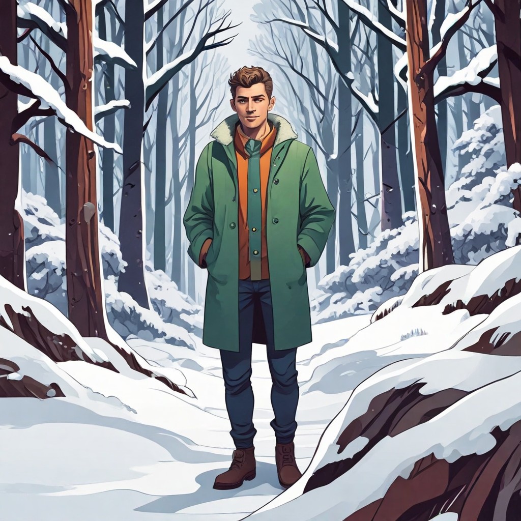 Anime Cartoony Snow Forest Photo Style