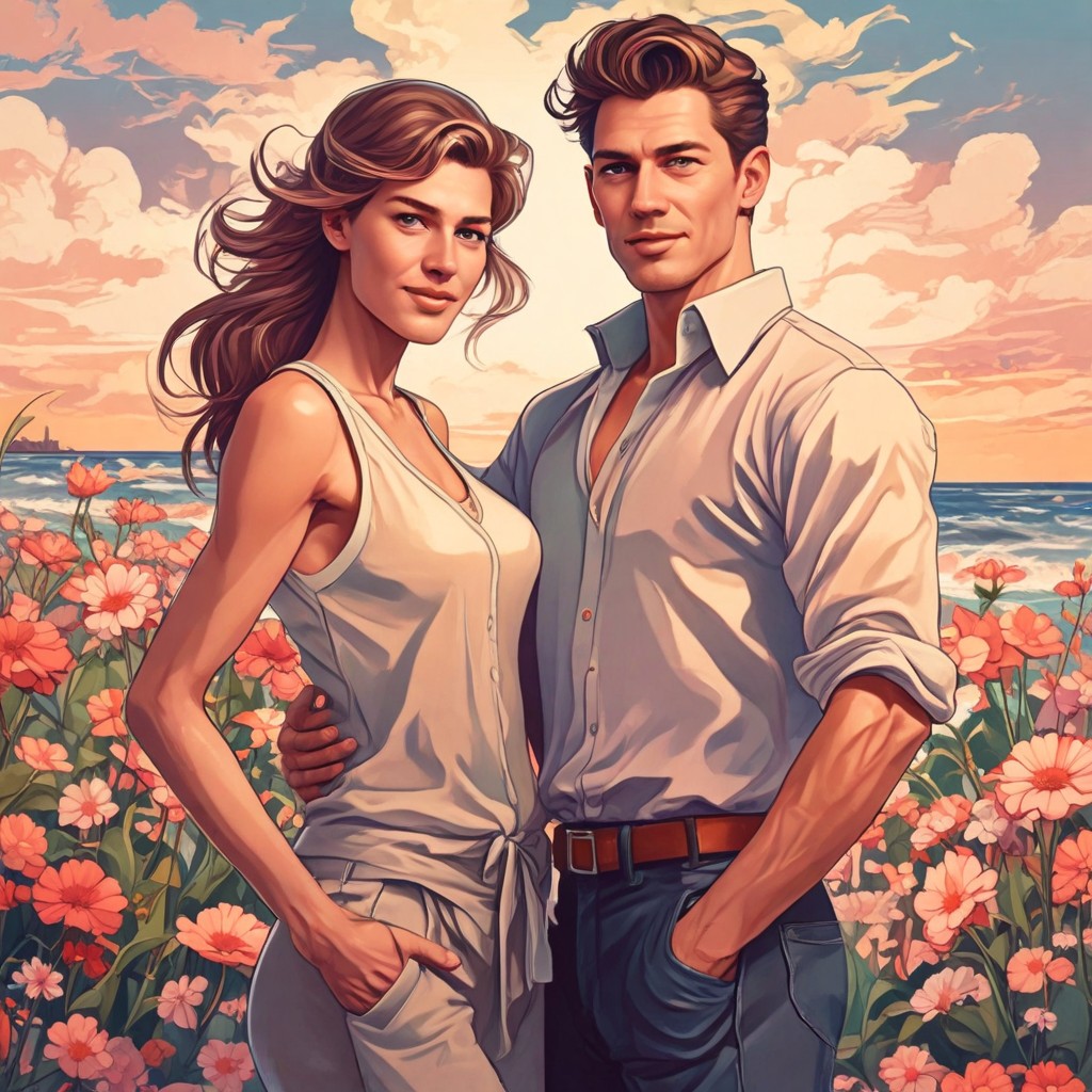 Beautiful Young Man and Girlfriend Photo Style