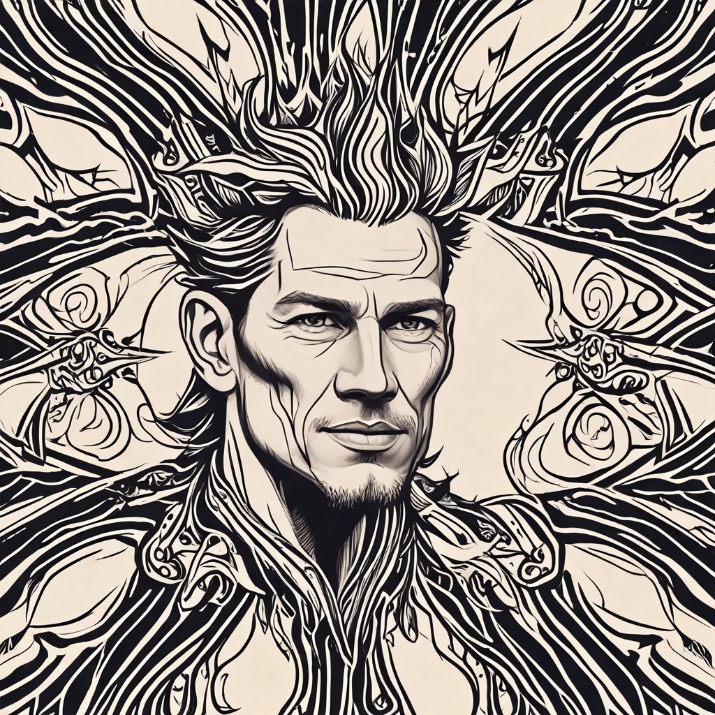 Converted Beveled Edge Tribal Flames image