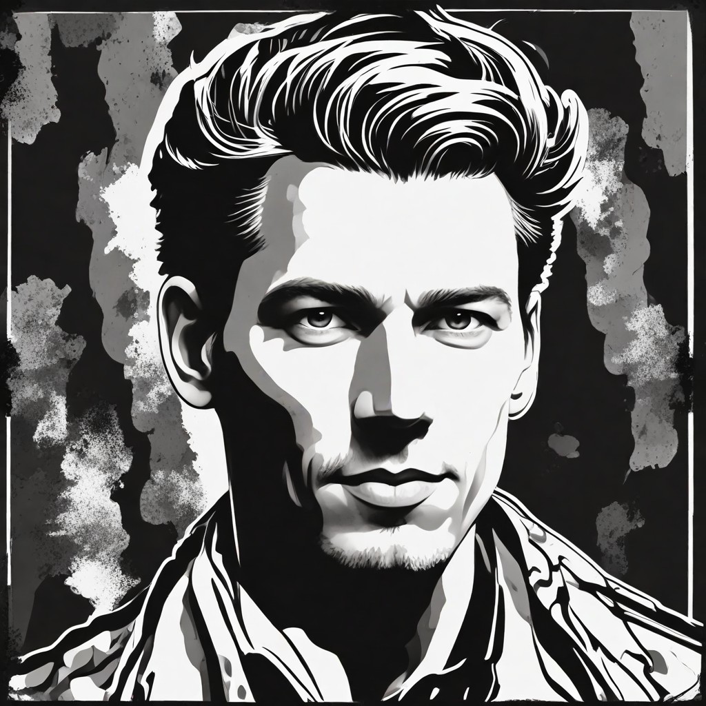 Black and White Portrait Silhouette Stencil Photo Style