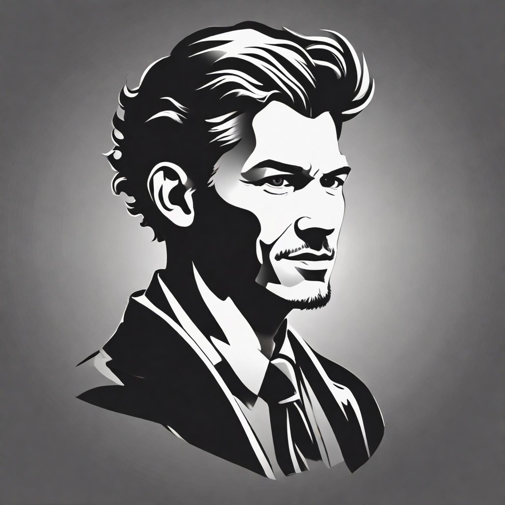 Black Portrait Silhouette Stencil for CNC Cutting Photo Style