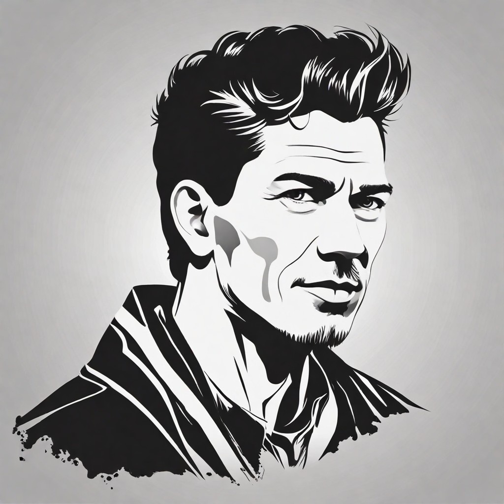 Converted Black Silhouette Stencil Vector Portrait image