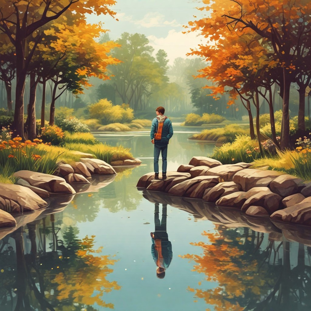 Boys Near Pond Photo Style