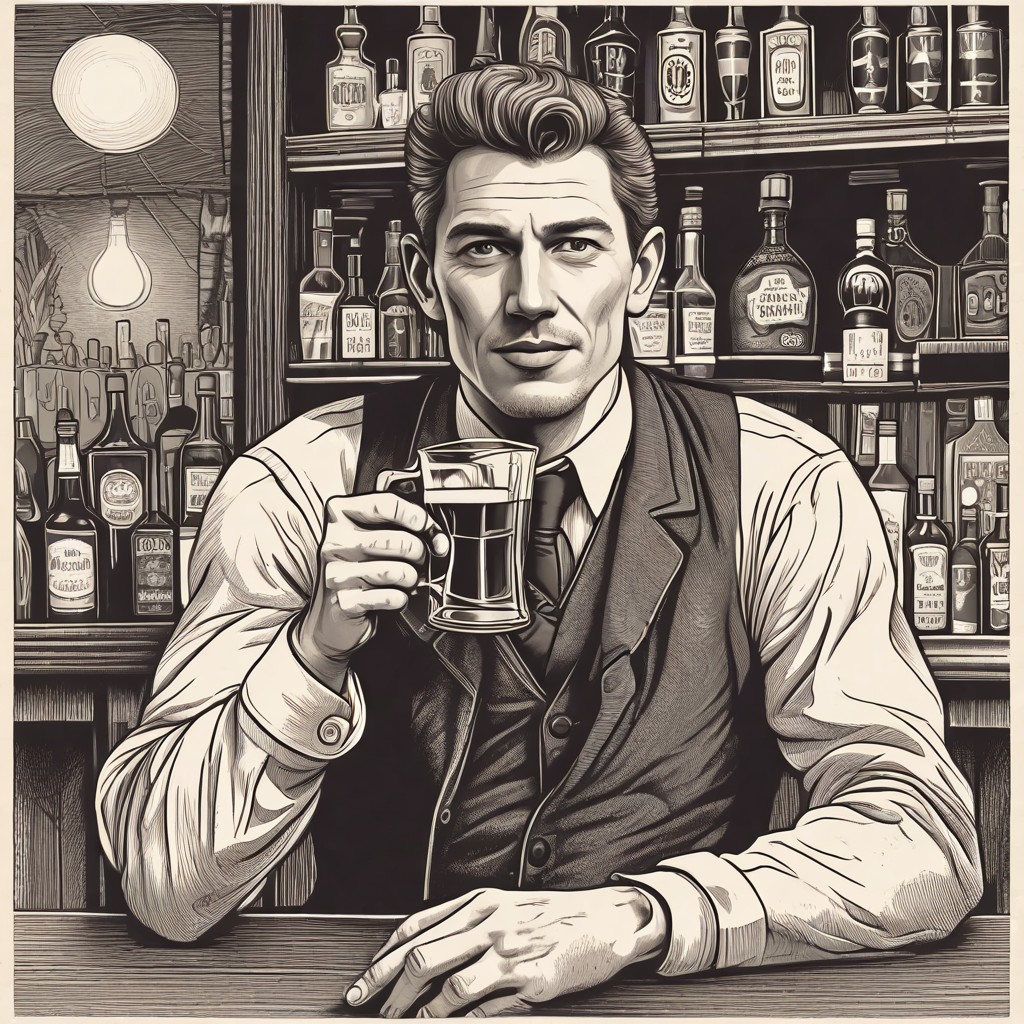 Briton Drinking in Bar Photo Style