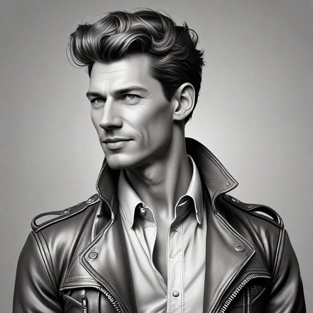 Charcoal Grey Leather Jacket Photo Style