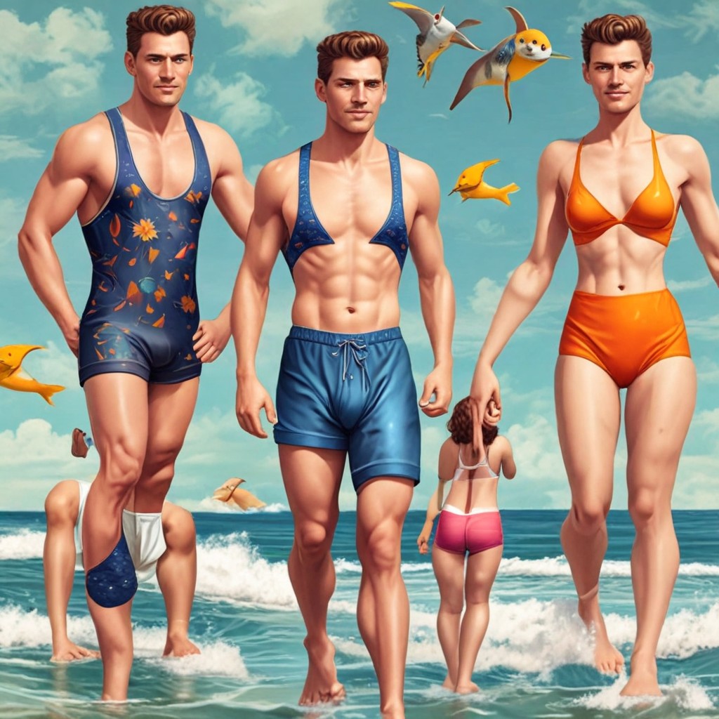 Color Realistic Bathing Suit Photo Style