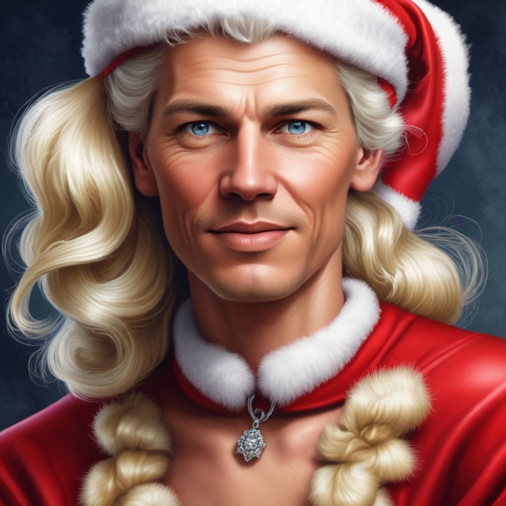 Color Realistic Blonde Mrs. Claus Photo Style