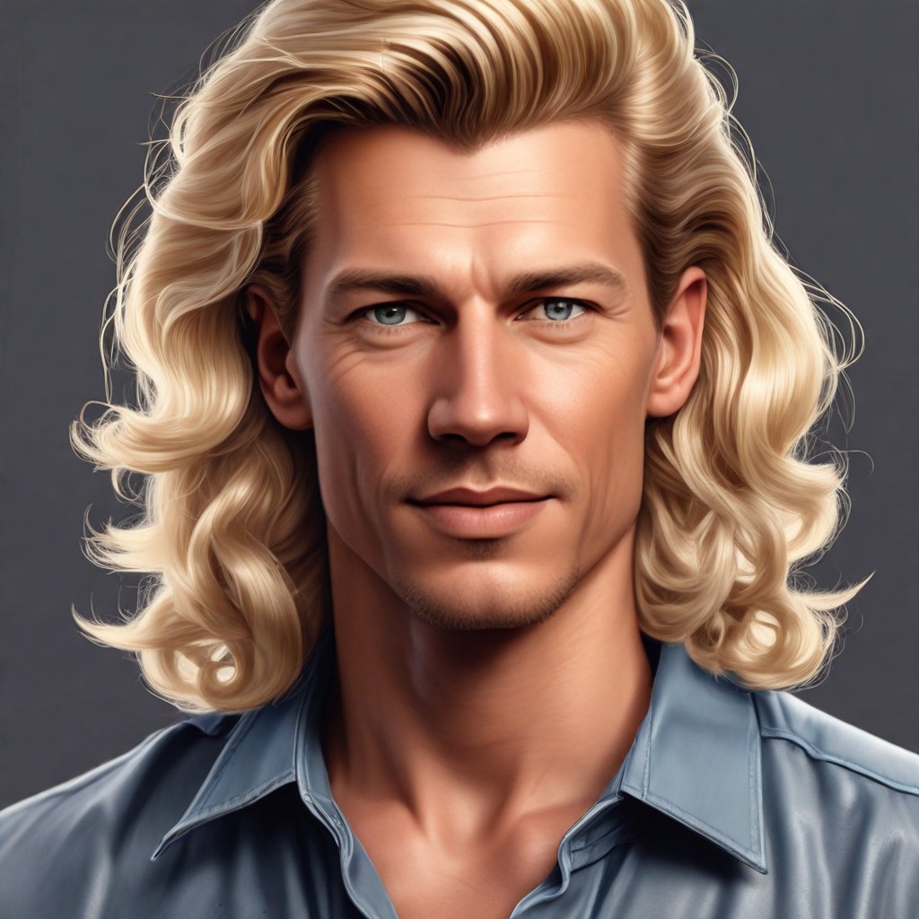 Color Realistic Blonde Wavy Hair Photo Style