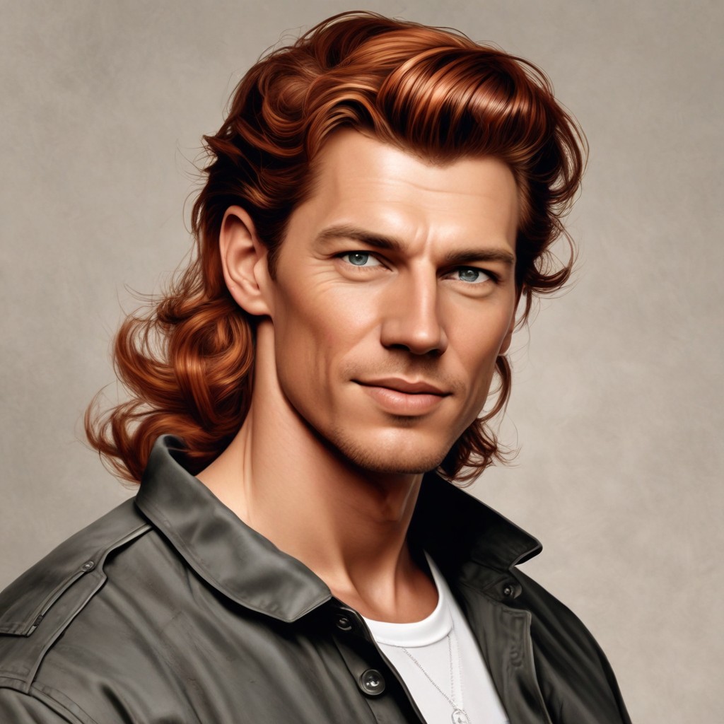 Color Realistic Shoulder Length Auburn Hair Photo Style