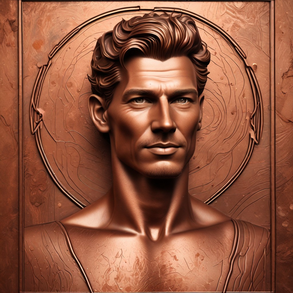 Copper Surface with Original Dimensions Photo Style