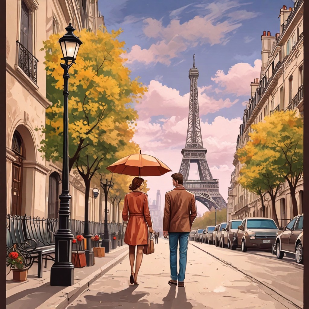 Couple on Romantic Weekend in Paris Photo Style