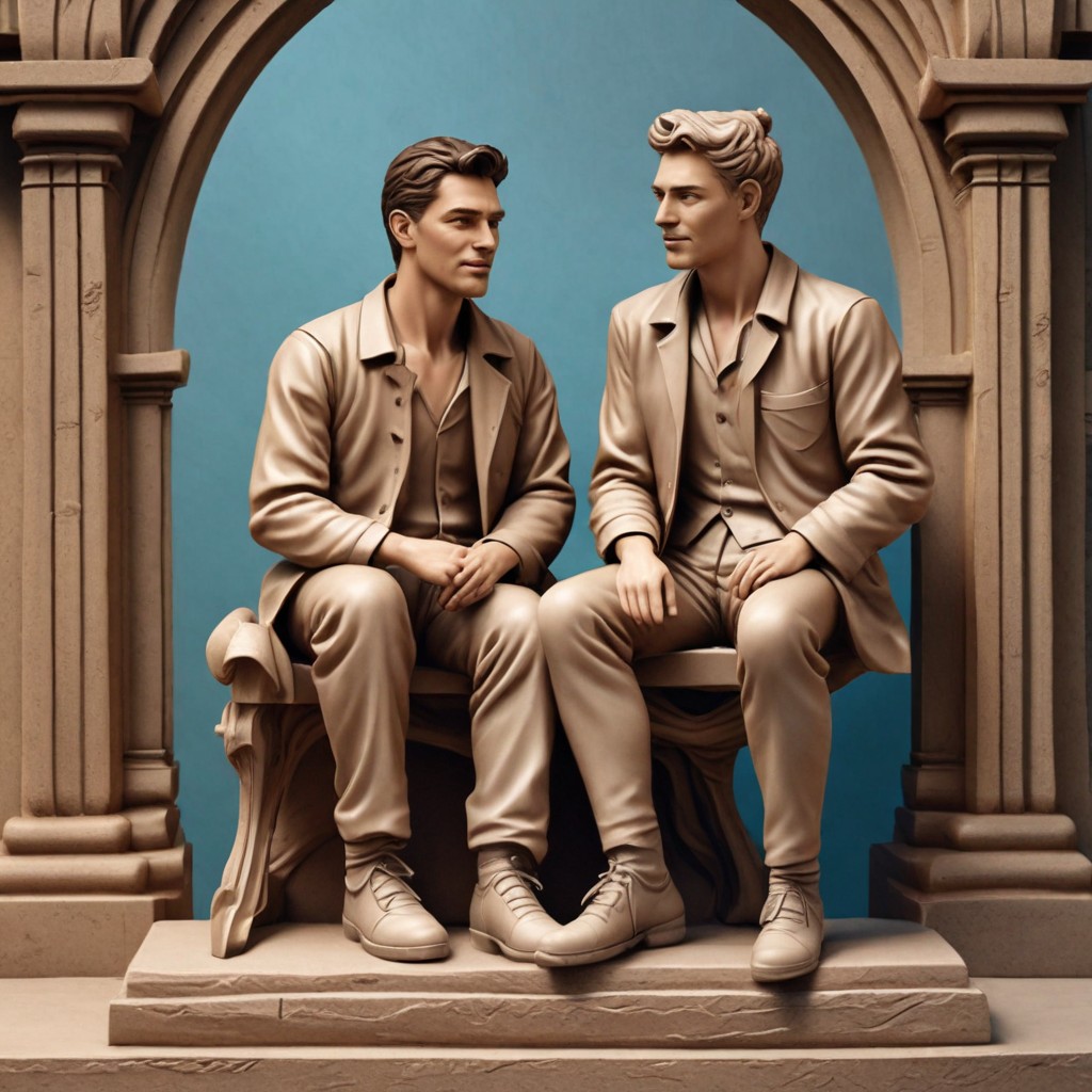 Couple Realistic Sculpture Photo Style