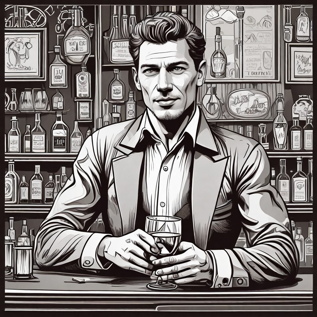 French Drinking in Bar Photo Style