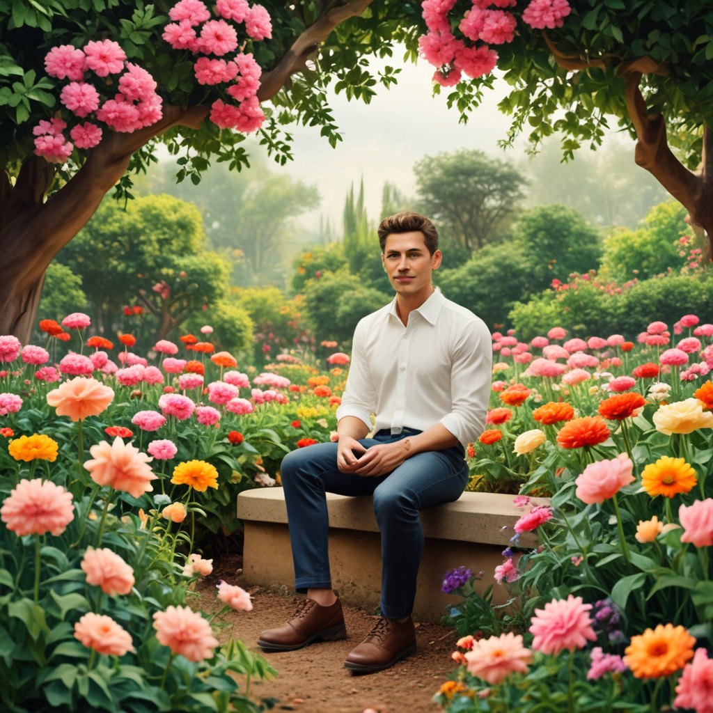 Garden with Flowers Photo Style