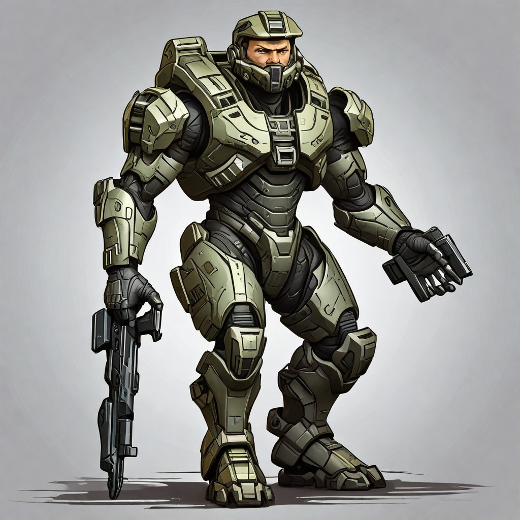 Halo Game Character Photo Style