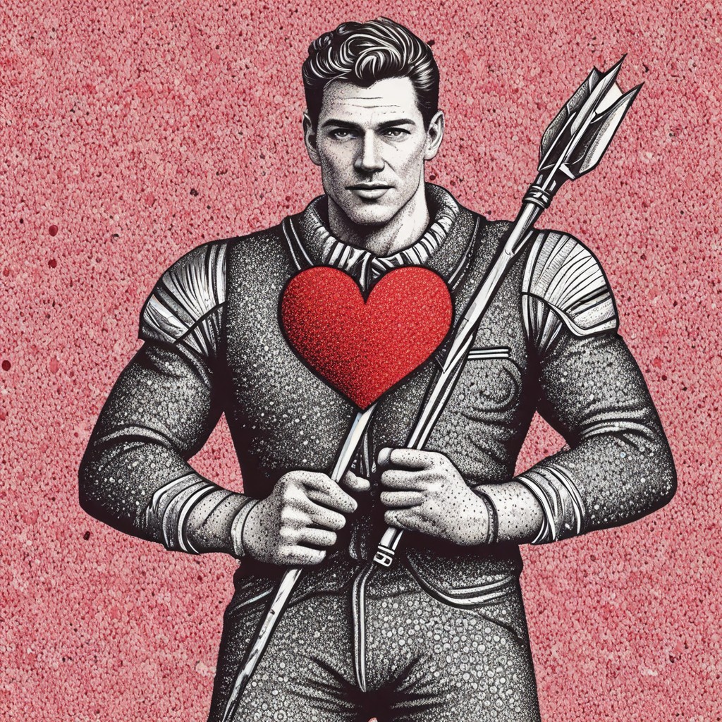 Heart with Arrow in Pointillism Photo Style