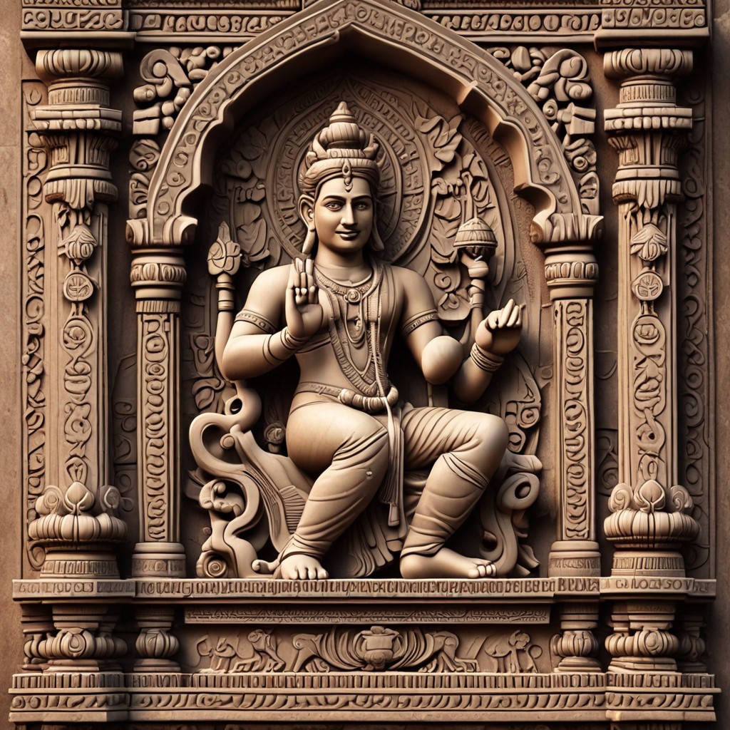 Indian Ancient Temple Carvings Photo Style