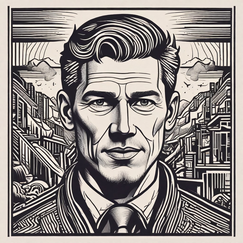 Linocut Vintage Minimalist Photo Style