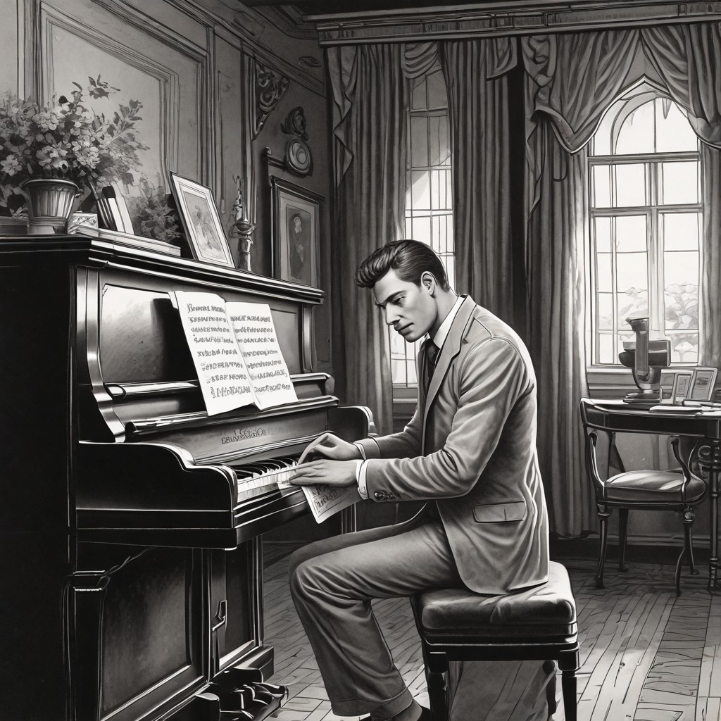 Converted Music Sheet Reading Behind Piano image