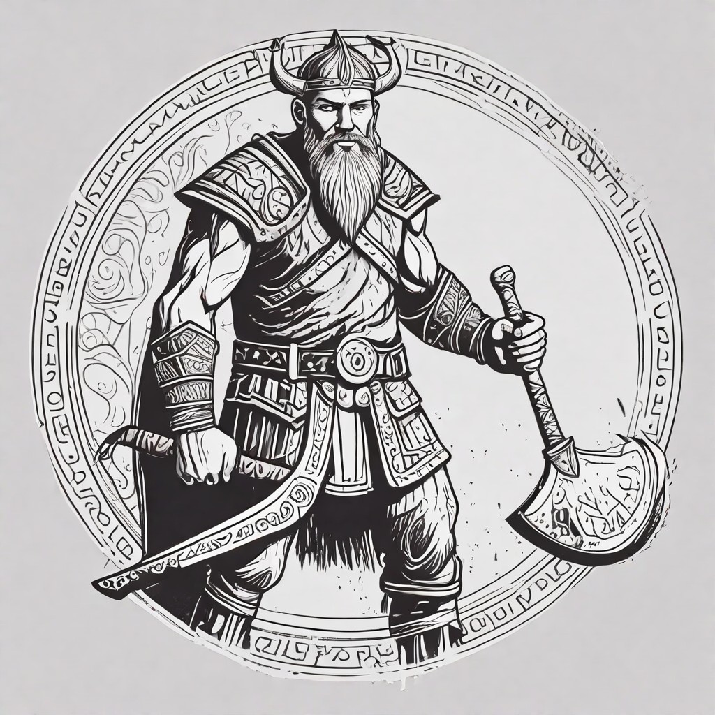 Nordic Viking with Axe Photo Style