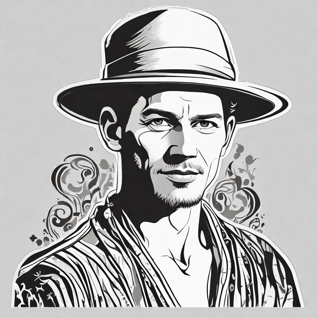 Converted One Piece Silhouette Stencil Vector Portrait image