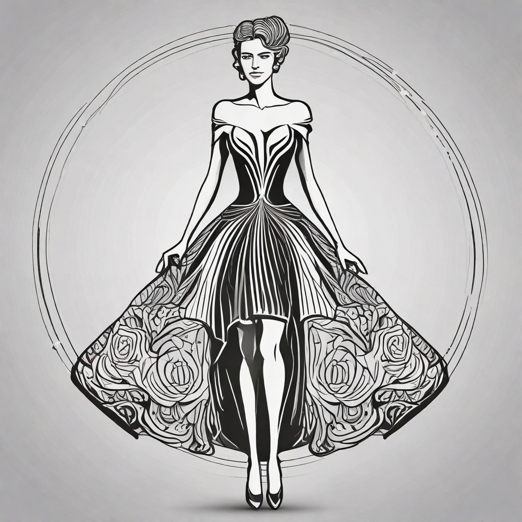 Photo to Logo in the Shape of a Fashion Dress Photo Style