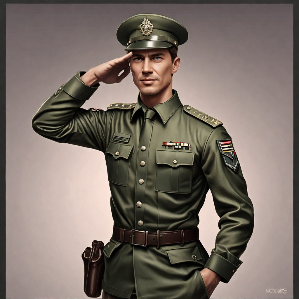 Posing as Army Commander Photo Style