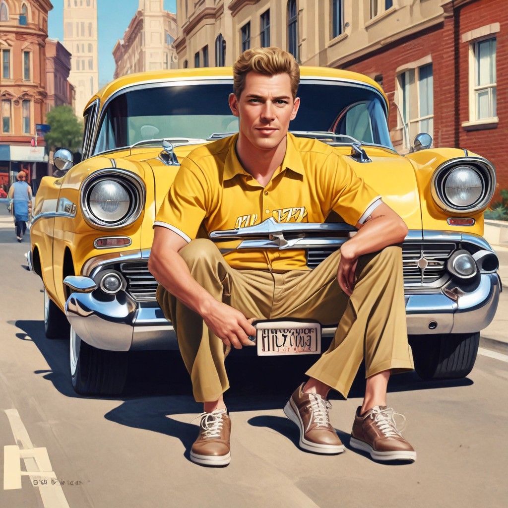 Realism Color Blonde 57 Chevy Photo Style