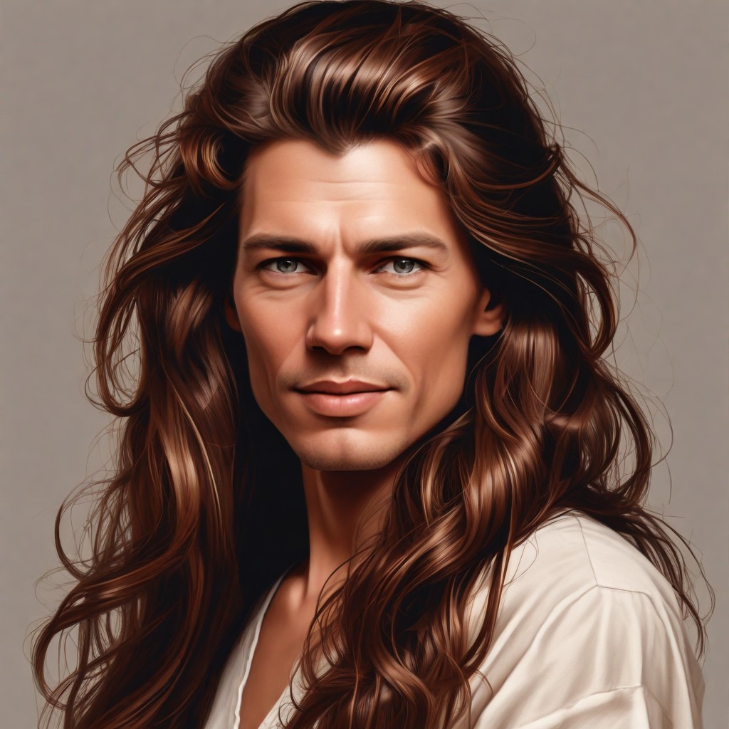 Converted Realism Color Woman with Long Brown Hair image
