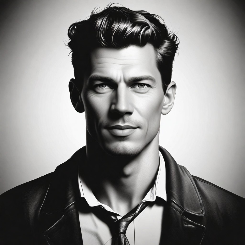 Converted Realistic Black and White Portrait Silhouette image