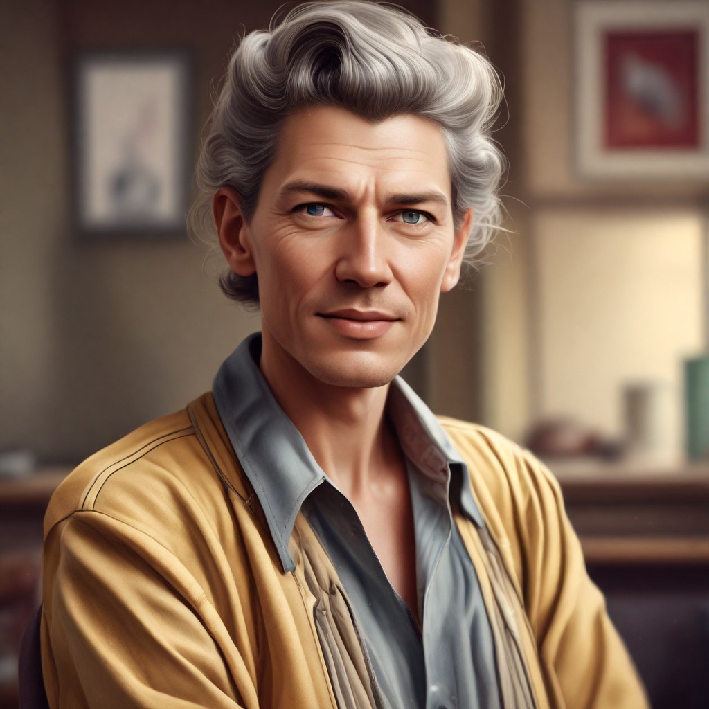 Realistic Color Older Woman Photo Style