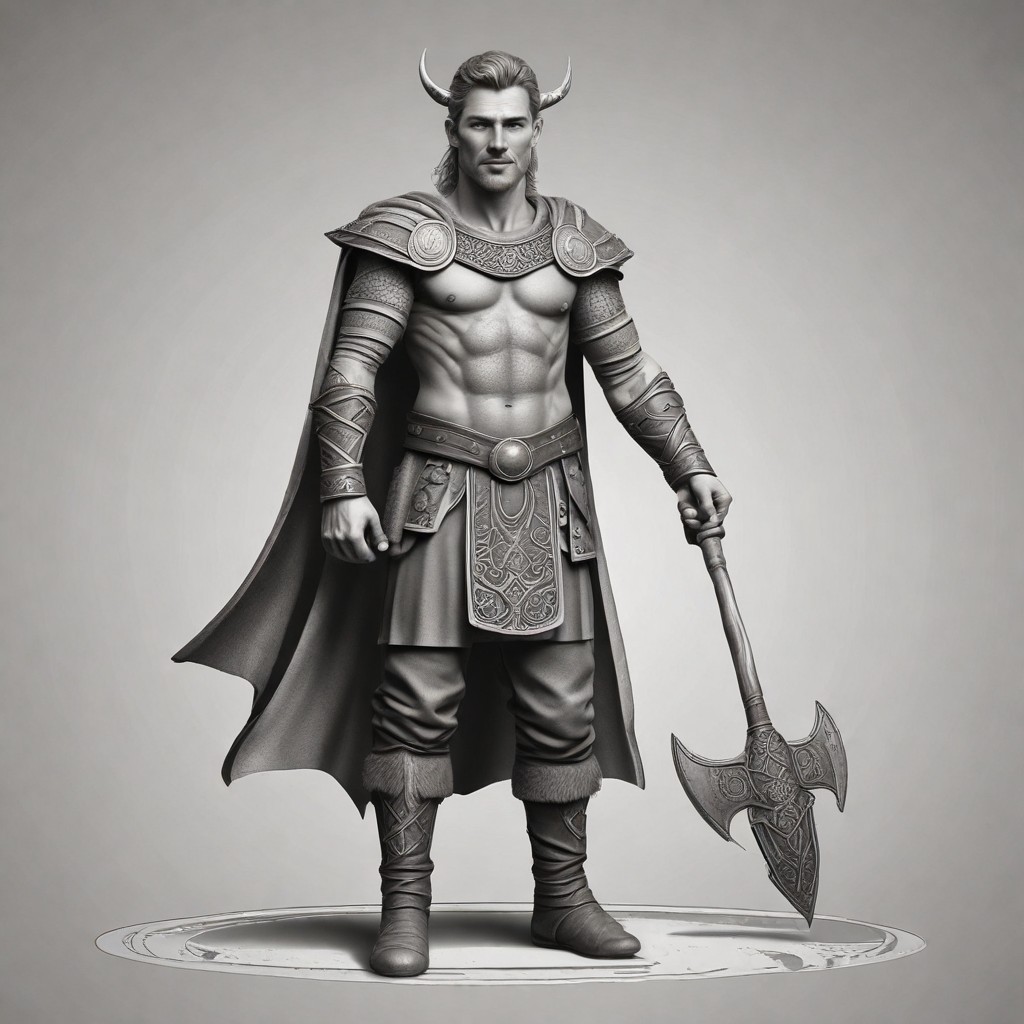 Realistic Standing Nordic Viking Photo Style