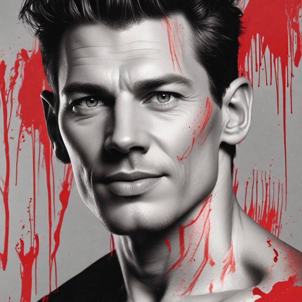 Red Line and Spot Makeup Photo Style